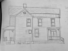 The plan is to extend the addition to the back of the house. There will be a bathroom on the second floor, with laundry and a porch below.